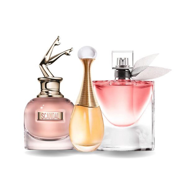 Combo de 3 Perfumes SCANDAL, J'ADORE, LA VIE EST BELLE 100ml